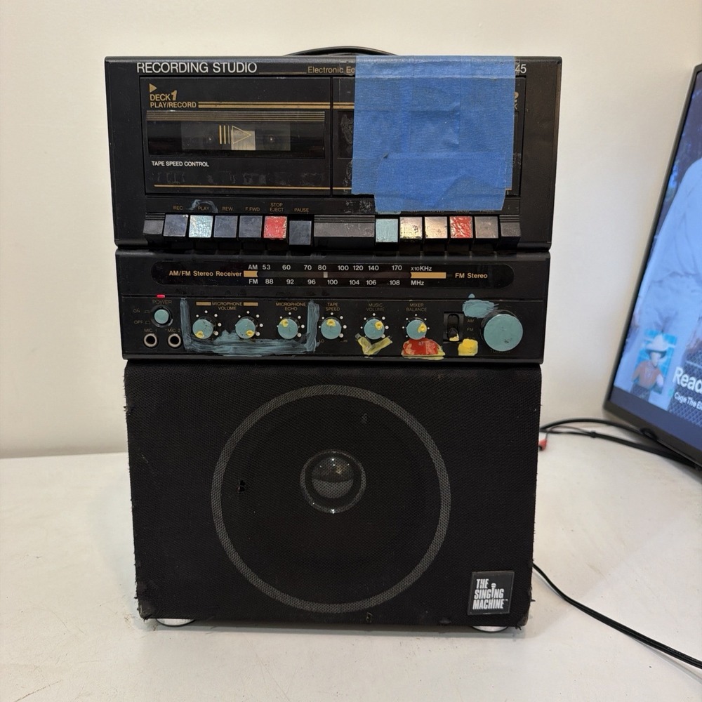 The Singing Machine SMW-45 Cassette Player & Recorder Black AM/FM RCA Echo